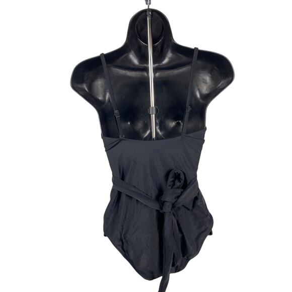 Aerie Black Wrap Swimsuit One Piece Size Medium Long Womens NEW V Neck Swimwear - Picture 6 of 8